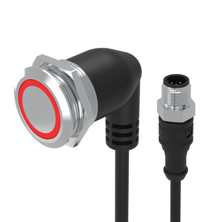 82-665A.1124 EAO 82 Series Illuminated Push Button Switch, Momentary, Panel Mount, 22mm Cutout, 1CO, Blue LED, 35V, IP65, IP67