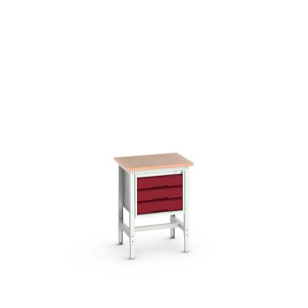 16921602-24 Bott Steel Workbench, 200kg Max Load Adjustable Height, 930 mm x 600mm x 700 mm