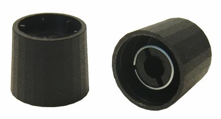 588-687 RS PRO 19.7mm Black Potentiometer Knob for 6mm Shaft D Shaped