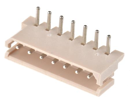 22-05-7075 Molex SPOX Series Right Angle Through Hole PCB Header, 7 Contact(s), 2.5 mm Pitch, 1 Row, Shrouded