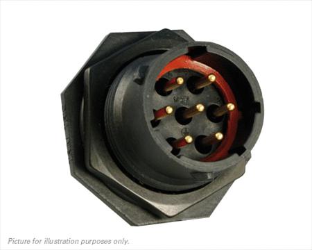 UTS7147PSCR Souriau Sunbank by Eaton Circular Connector, 7 Contacts, Panel, Standard Connector, Plug, Male, IP68, IP69K, UTS Series
