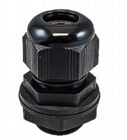 PMC25 BK080 Alpha Wire FIT Wire Management Series Black PA 6 Cable Gland, M25 Thread, 11mm min., 17mm max., IP66, IP68