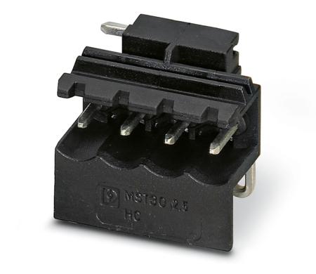 2909002 Phoenix Contact 5/4-G1L BK, MSTBO 2 Series Right Angle Wave Soldering Mount Pluggable Terminal Block, 1 Contact(s), 5 mm