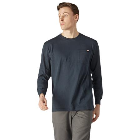 DK0WL450DNX1 Dickies Navy Cotton Long Sleeve T-Shirt, UK- XL, EUR- XL