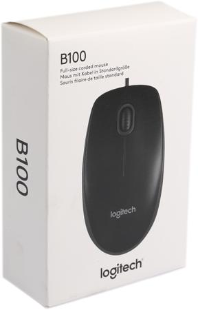 910-003357 Logitech B100 3 Button Wired Optical Mouse