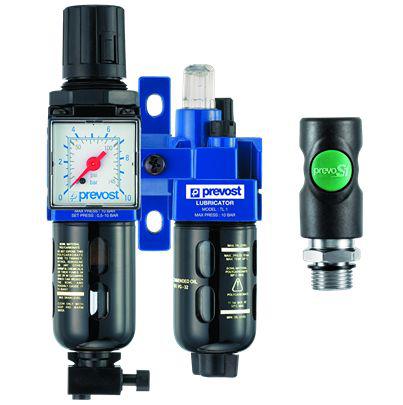 KTB-SM1IS PREVOST G 1/4 Female FRL Assembly, 25μm Filtration Size Integrated Pressure Gauge