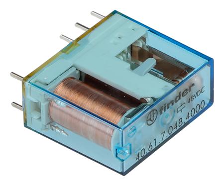 406170484000 Finder PCB Mount Power Relay, 48V dc Coil, 16A Switching Current, SPDT