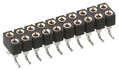 803-87-006-30-002101 Preci-Dip 803 Series Right Angle Surface Mount PCB Socket, 6-Contact, 2-Row, 2.54mm Pitch, Solder Termination