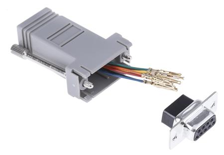 625-6243 RS Pro RJ45 Female to D-sub, 9-Pin Female Network Adapter