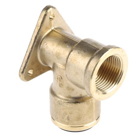 PM22WB JG Speedfit Brass Pipe Fitting, 90° Push Fit Wall Plate Elbow Adapter, Female 3/4in to Female 22mm