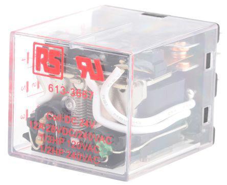 613-3667 RS Pro 3PDT Non-Latching Relay Plug In, 24V dc Coil, 12 A General Purpose Relay