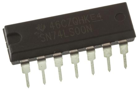 SN74LS00N Texas Instruments , Quad 2-Input NAND Logic Gate, 14-Pin PDIP