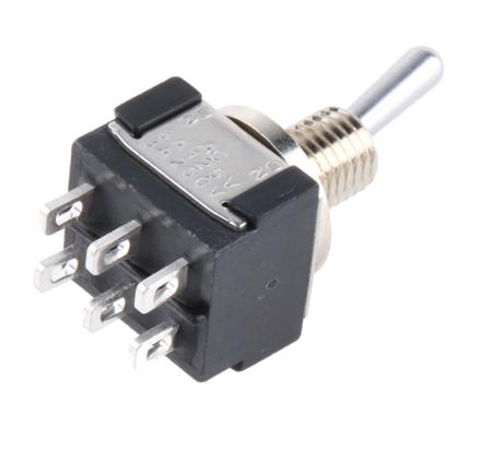 MTE-206-N KNITTER-SWITCH DPDT Toggle Switch, Latching, Panel Mount