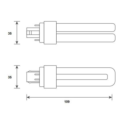 146748 LED PL Glass G24q 4.5W (10W) 580lm 830AC