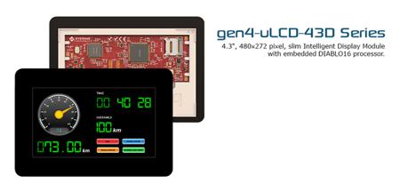 gen4-uLCD-43D 4D Systems  TFT LCD Display Module, 4.3in, 480 x 272pixels