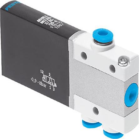 MHE2-MS1H-3-2G-QS-4 Festo 3/2, Closed, Monostable Solenoid Valve - Electrical Push In 4 mm MHE2 Series 24V dc, 196135