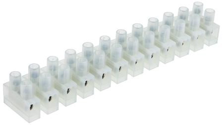 464-9722 RS Pro Non-Fused Terminal Block, 12 Way/Pole, Screw Down Terminals, 4 mm² Through Hole, Nylon, 400 V Wire Protection