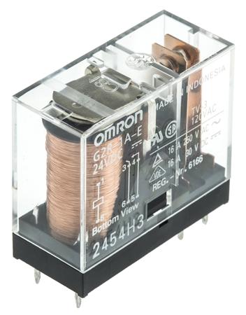 G2R-1A-E DC24 Omron PCB Mount Power Relay, 24V dc Coil, 16A Switching Current, SPST