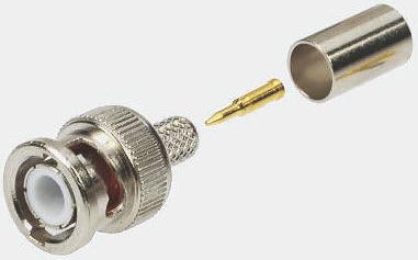 546-5036A RS PRO, Plug Cable Mount BNC Connector, 50Ω, Crimp Termination, Straight Body