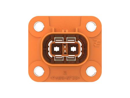 1-2103124-1 Deutsch, HVA Series Connector Housing Plug Orange Panel Mount 2 Way, Wire Termination