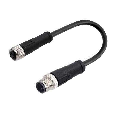 282-5446 RS PRO Straight Male 4 way M12 to Straight Female 4 way M12 Cable, 300mm