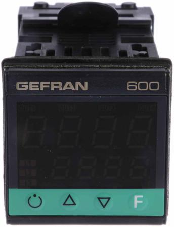 600-R-R-R-0-1 Gefran 600 PID Temperature Controller, 48 x 48 (1/16 DIN)mm, 3 Output Relay, 100 V ac, 240 V ac Supply Voltage ON/OFF