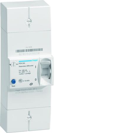 HDA245 Hager Thermal Circuit Breaker - HAD 2P Pole Fixed, 45A Current Rating
