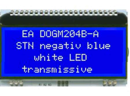 EA DOGM204B-A Display Visions  EA DOG LCD Display, Blue on Blue