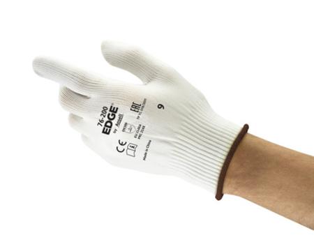 76200080 Ansell Edge 76-200 White Nylon Good Dexterity Work Gloves, Size 8