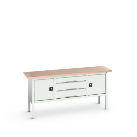 16923032-16 Bott Steel Workbench, 75kg Max Load, Adjustable Height, 930mm x 600mm x 2000mm