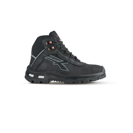 RL1E184-47 UPower Red Over Unisex Black Composite Toe Capped Safety Shoes, UK 12, EU 47