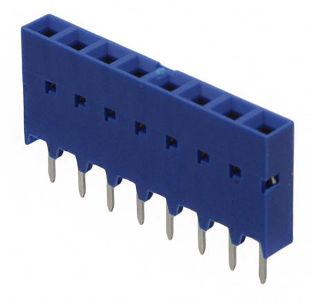 75915-308LF Amphenol FCI, DUBOX, 75915 2.54mm Pitch 8 Way 1 Row Straight PCB Socket, Through Hole, Solder Termination