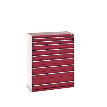 40030075-24V Bott 9 Cabinet, Steel, 1600mm x 750mm x 1300mm, Red