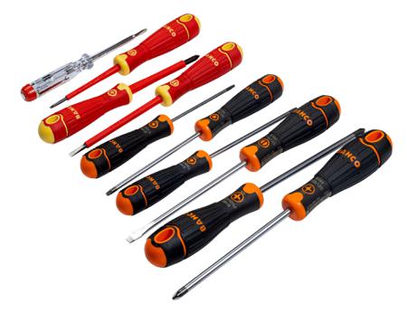 b219.110 Bahco Slotted Insulated Screwdriver, 10-Piece