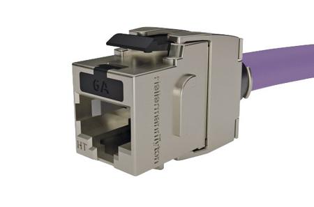 HTC-C6AS-KJ12 HellermannTyton Connectivity HTC Series Single-Port CAT6A Keystone Jack, Cat6a, Shielded