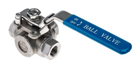 499-1871 RS Pro High Pressure Ball Valve Stainless Steel 3/8 in BSPP 3 Way
