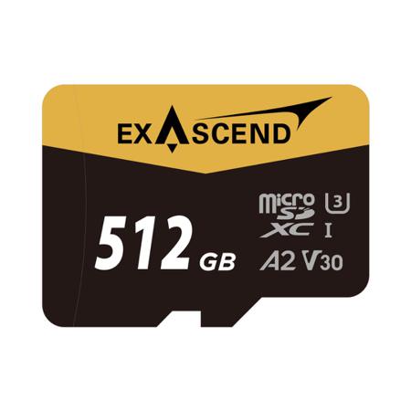 EX512GUSDU1 Exascend 512 GB MicroSDXC Micro SD Card, A2, Class 10, UHS-1 (U3), V30