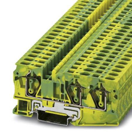 3036482 Phoenix Contact  ST 6-TWIN-PE Series Green/Yellow, Single-Level, Spring Clamp Termination