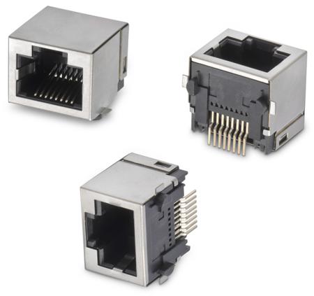 634008149821 Wurth Elektronik WR-MJ, 8 Way Horizontal Surface Mount Nickel Plated Brass RJ45 Connector Female