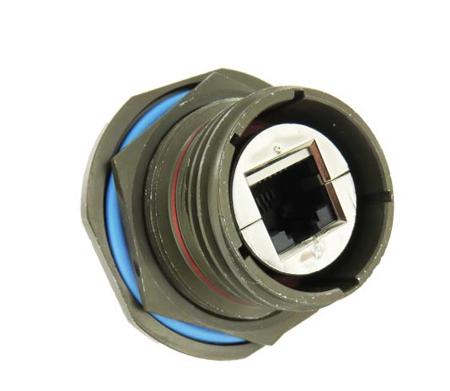 RJFTV71G Amphenol Socapex RJFTV Series Female RJ45 Connector, Jam Nut, Cat5e Straight 1 Port 8 -Way