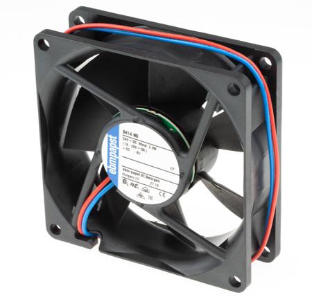 8414NG ebm-papst 8400 N Series Axial Fan, 24 V dc, DC Operation, 69m³/h, 2W, 83mA Max, 80 x 80 x 25mm