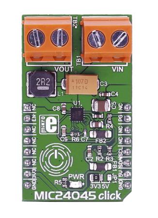 MIKROE-2574 MikroElektronika MIC24045 Click Power Management for MIC24045