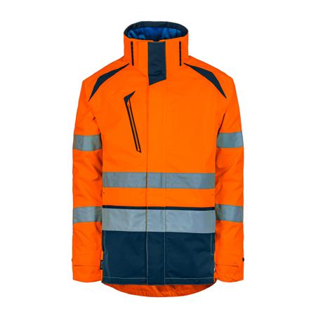 PARKALGH01OML T2S PARKALGH01 Orange/Navy Unisex Hi Vis Parka, L
