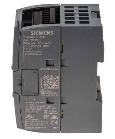 6ES7222-1BF32-0XB0 Siemens SM 1222 PLC I/O Module 8 Outputs 500 mA 24 V dc, 100 x 45 x 75 mm