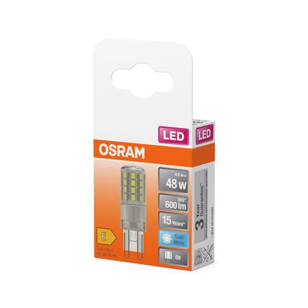 4058075432482 LEDVANCE 40580 G9 LED Bulbs 4.8 W(48W), 4000K, Cool White, Pin shape