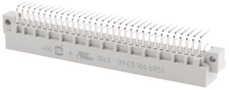 09031646951 HARTING 64 Way 2.54mm Pitch, Type C Class C2, 2 Row, Right Angle DIN 41612 Connector, Plug