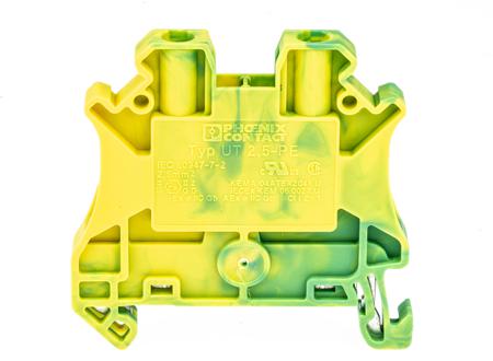 3044092 Phoenix Contact  UT 2.5-PE Series Green/Yellow, 0.14 → 4mm², Single-Level, Screw Termination, ATEX