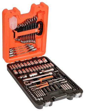 S87+7 Bahco 94-Piece Imperial, Metric 1/2 in; 1/4 in Deep Socket/Standard Socket/Spanner/Allen Key/Bit Set with Ratchet, 6