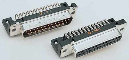 09654227801 HARTING 37 Way Right Angle Through Hole D-sub Connector Plug, 2.76mm Pitch, with M3 Threaded Inserts