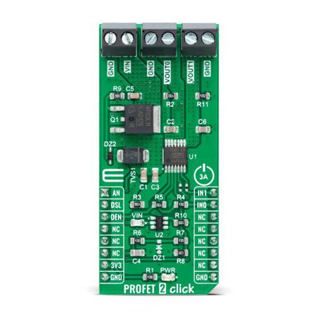 MIKROE-4818 MikroElektronika PROFET 2 Click - 3A Intelligent Power Switch for BTS70802EPAXUMA1 for MikroBus